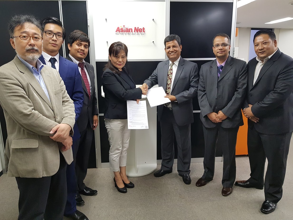 नबिल बैंक र  एशियन नेट कम्पनी बीच विप्रेषण व्यवसाय गर्ने सम्झौता