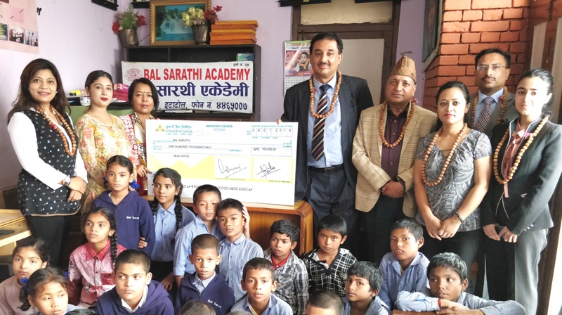 कुमारी बैंकद्धरा बाल सारथीलाई नगद सहयोग