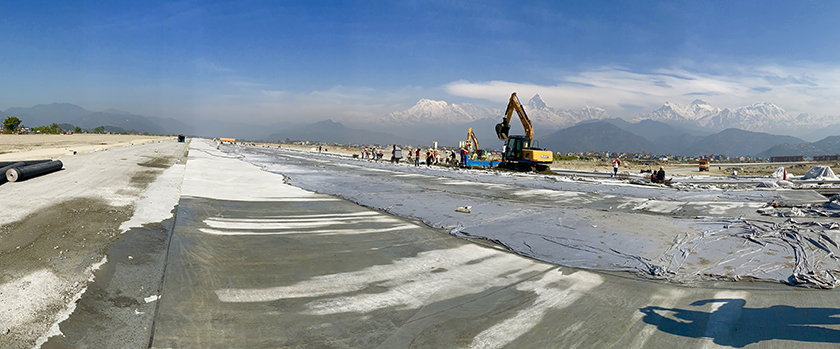पोखरा क्षेत्रीय अन्तर्राष्ट्रिय विमानस्थल धावनमार्ग तयार