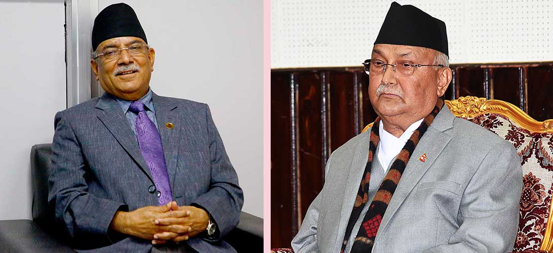 प्रधानमन्त्री ओली र प्रचण्डबीच भेट