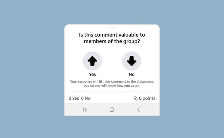 अब फेसबुक ग्रुपमा देखिने कमेन्ट सान्दर्भिक छ वा छैन भनेर भोट गर्न मिल्ने