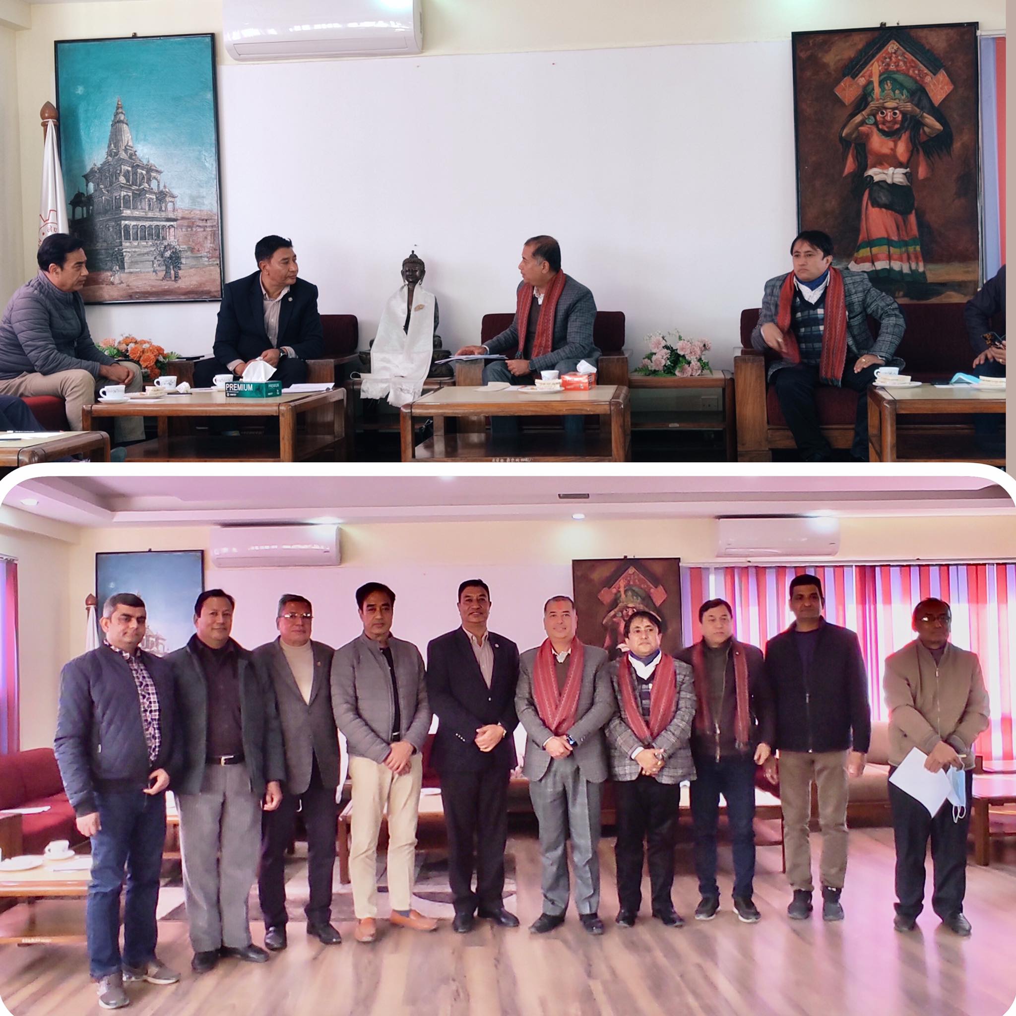 नेपाल चेम्वर अफ कमर्स तथा नेपाल सुन चांदी व्यवसायी महासंघका नवनिर्वाचित पदाधिकारीहरु बीच छलफल