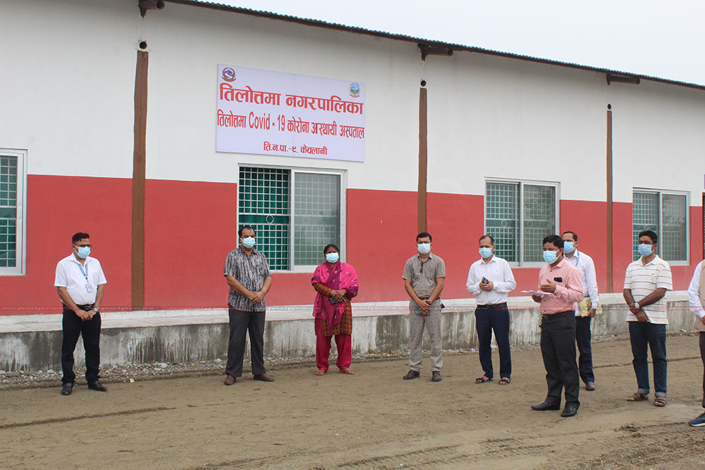 तिलोत्तमा नगरपालिकाले बनायो ४० बेडको अस्थायी अस्पताल