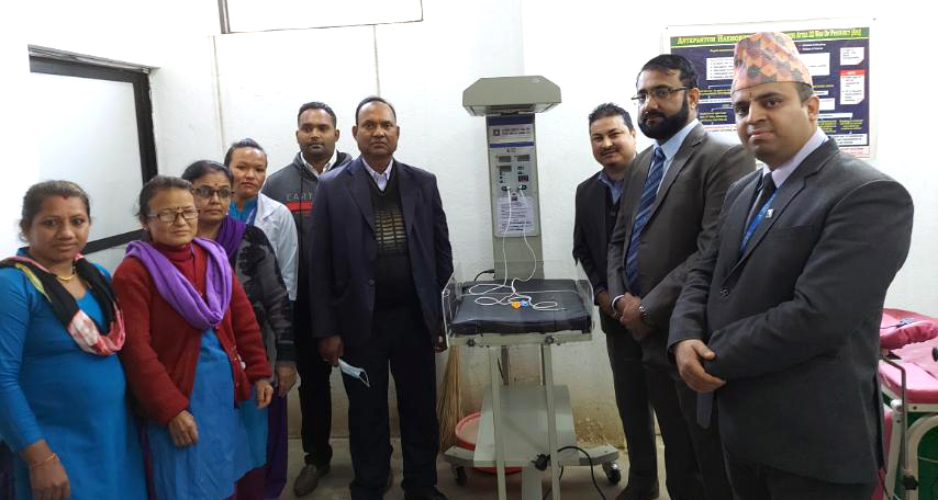 ज्योति विकास बैंकद्वारा विभिन्न पाँच वटा अस्पतालहरुलाई ‘बेबी वार्मर’ प्रदान