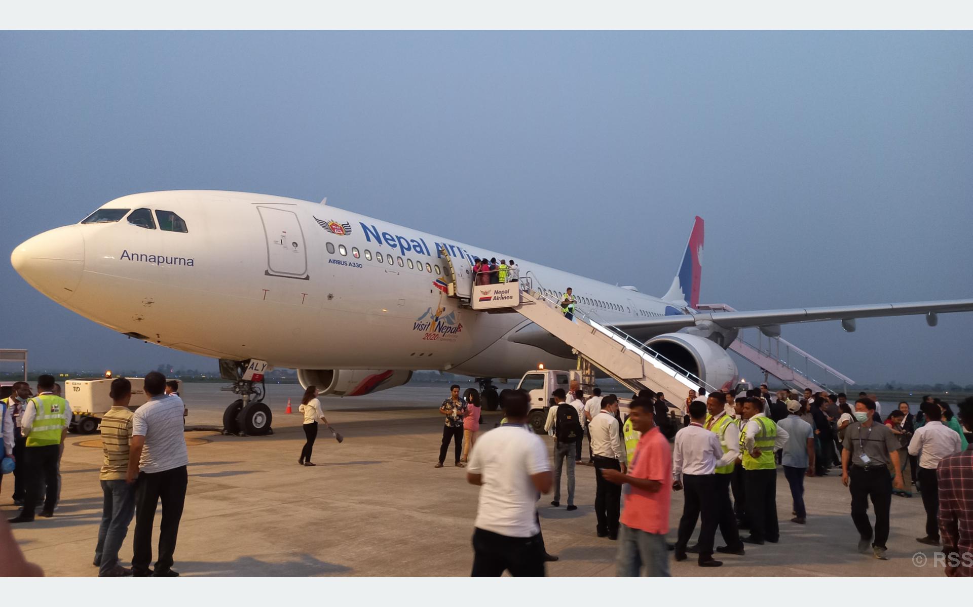 नेपाल एयरलाइन्सले गौतमबुद्ध विमानस्थलबाट अन्तर्राष्ट्रिय उडान भर्दै