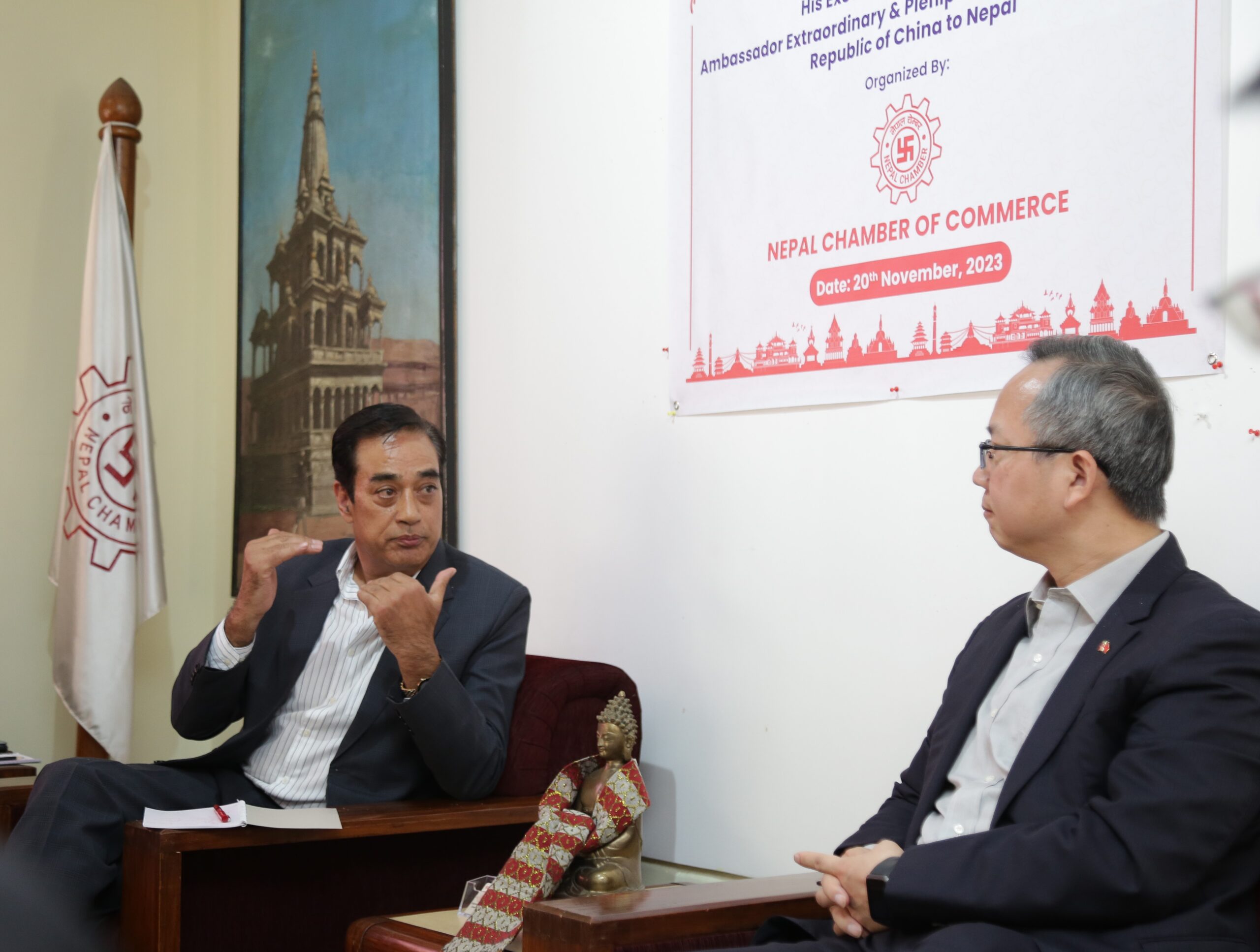 सडक पूर्वाधार निर्माण एवं लगानीबारे चेम्बर र चिनियाँ राजदूतबीच छलफल