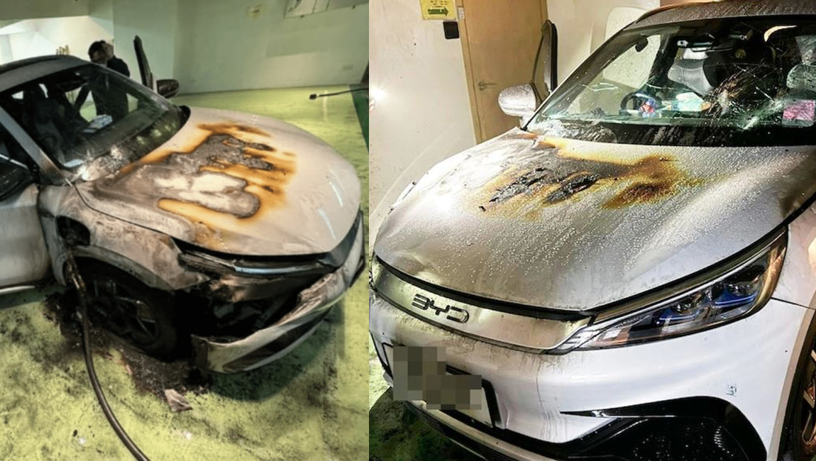 चार्जमा राखिएको बीवाईडीको गाडीमा पनि आगलागी