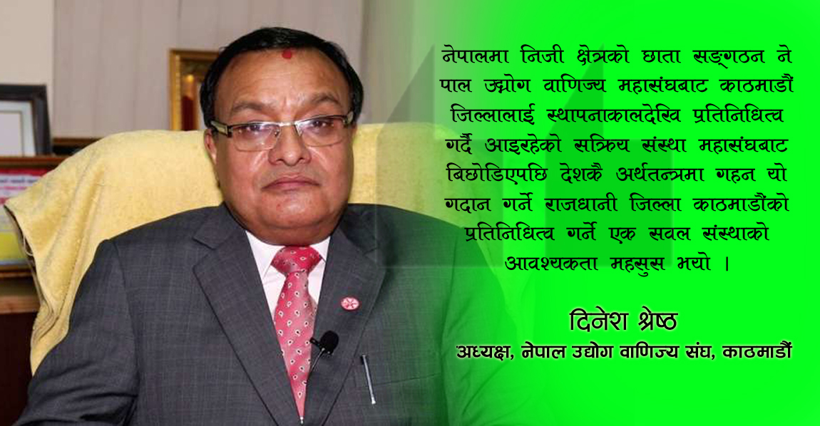 व्यावसायिक संस्थाको भूमिकामा नेपाल उद्योग वाणिज्य संघ काठमाडौं