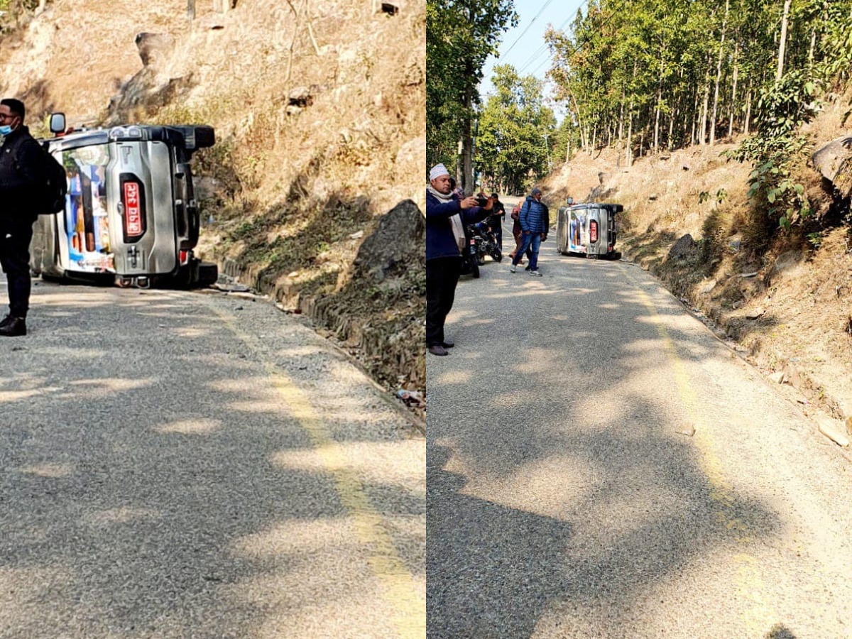 एमाले महासचिव पोखरेल सवार गाडी दुर्घटना