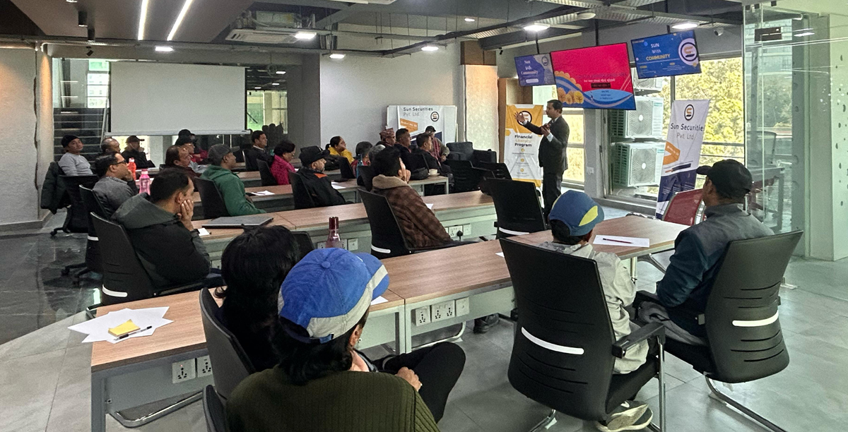 सन सेक्युरिटिजको शेयर बजार तथा लगानीसम्बन्धी तालिमबाट स्थानीय लाभान्वित हुने