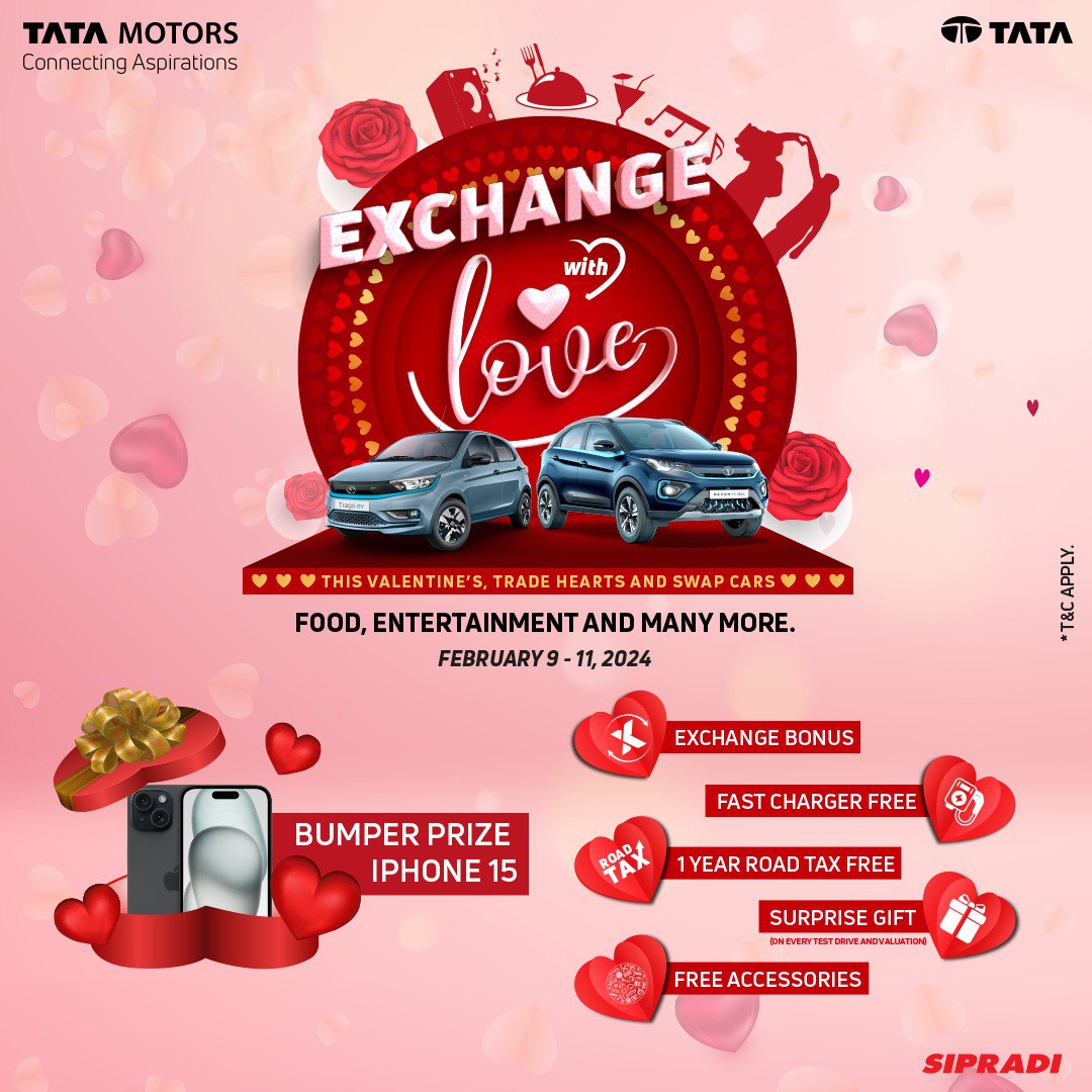 टाटा मोटर्सको भ्यालेन्टाइन-डे लक्षित कार्यक्रम ‘एक्सचेञ्ज विद लभ’, के के छ अफर ?