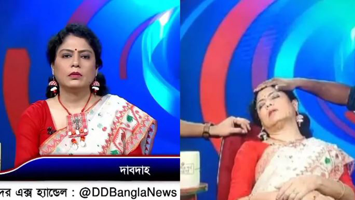 टेलिभिजनमा समाचार पढ्दा पढ्दै न्युज एङ्कर ढलेपछि… (भिडिओसहित)