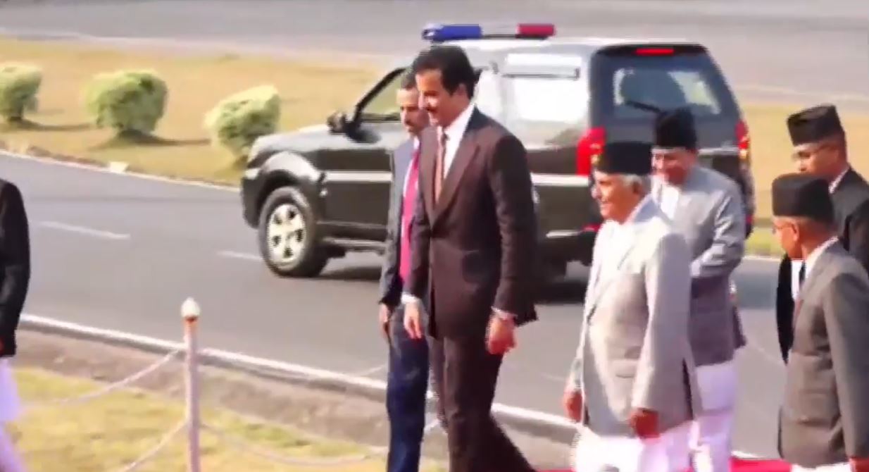 कतारका राजा अमिर शेख आइपुगे काठमाडौं