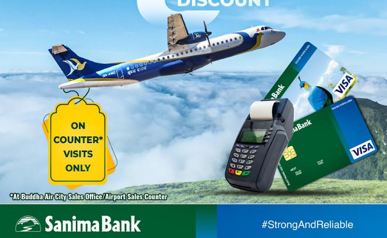 सानिमा बैंकका ग्राहकलाई बुद्ध एयरको टिकटमा छुट
