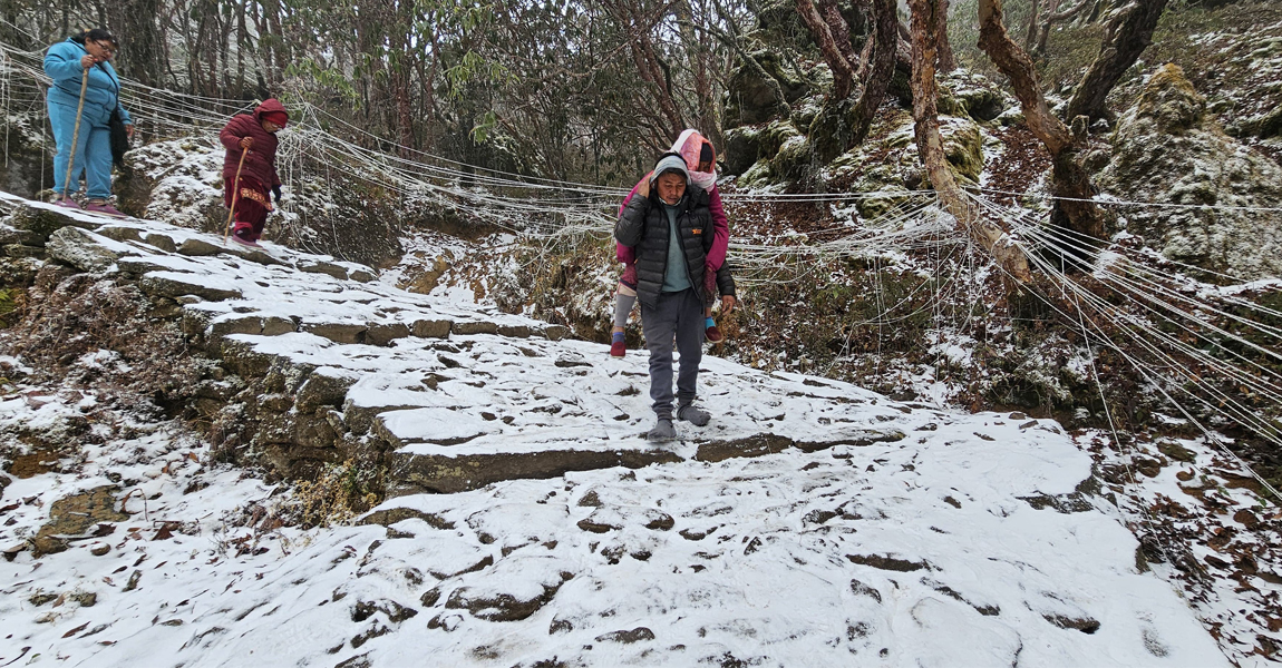 पाथीभरा क्षेत्रमा वर्षा र हिमपात