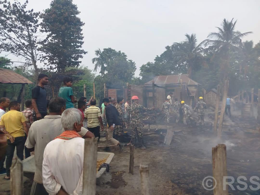 लामखुट्टे धपाउने धुपबाट आगो सल्किँदा १० घर जल्यो, ६० लाखको क्षति