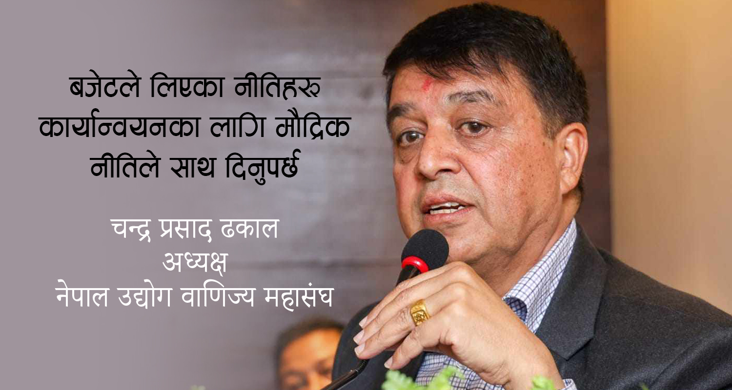 बजेट र मौद्रिक नीतिबीच तालमेल भए मात्रै नयाँ बजेटले परिणाम दिनसक्छ : अध्यक्ष चन्द्र ढकाल