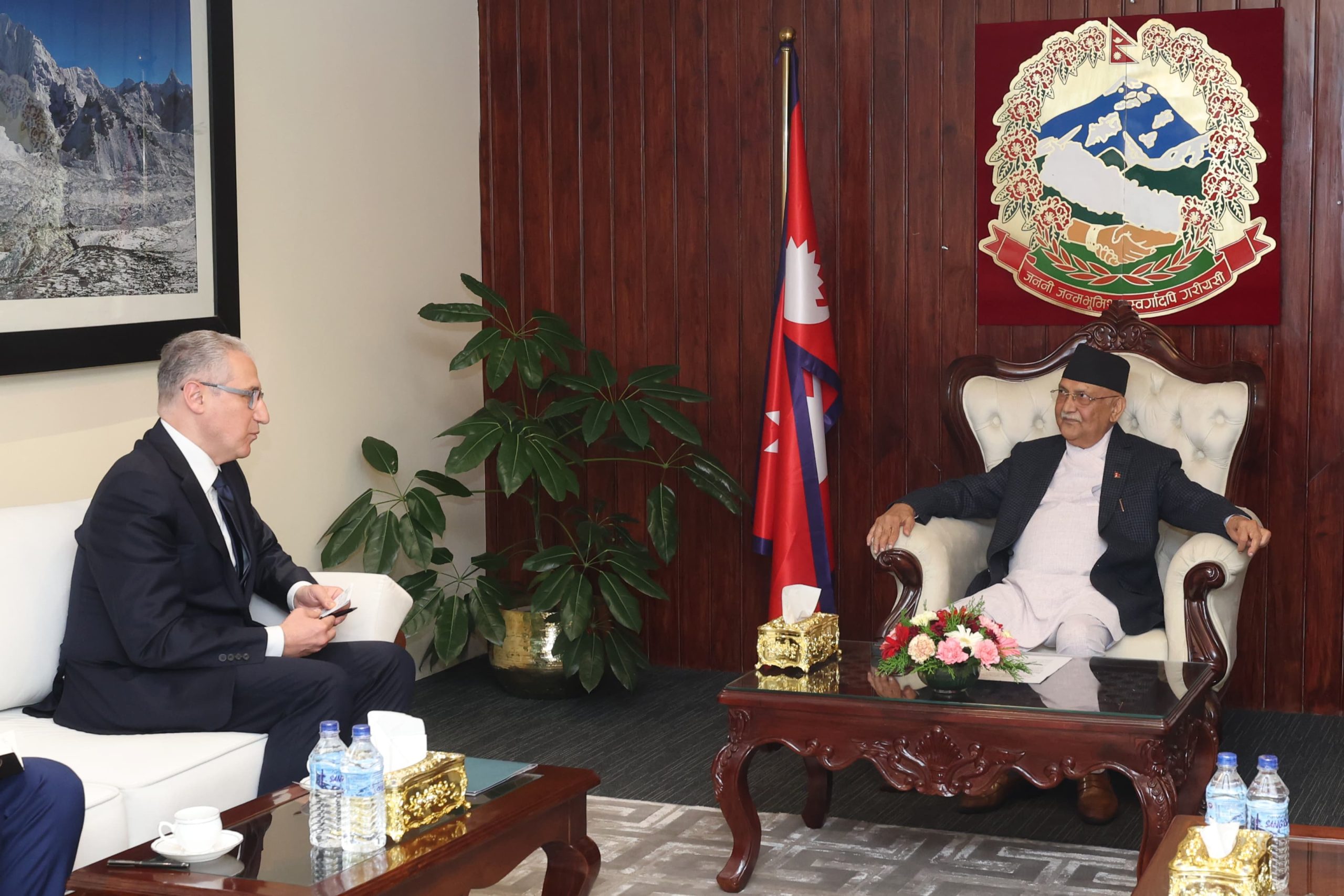 प्रधानमन्त्री ओलीसँग कोप–२९ का अध्यक्षको भेट