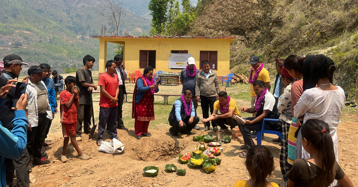सिद्धार्थ बैंकको सहयोगमा भूकम्पले क्षतिग्रस्त विद्यालय भवनको पुनर्निर्माण सुरु