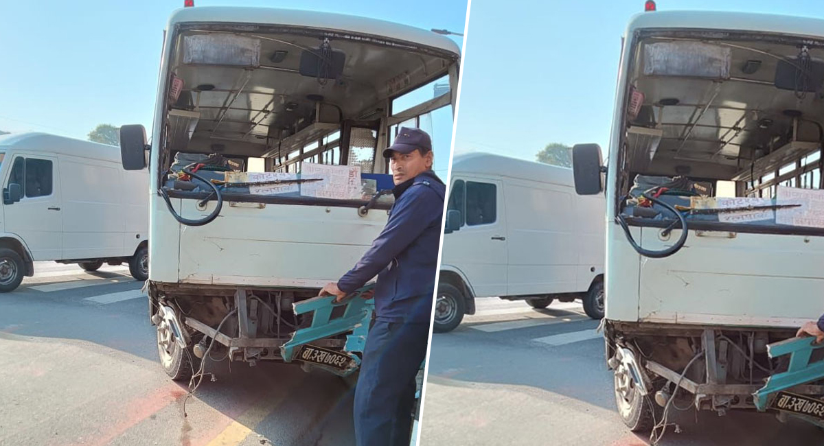 तीनकुनेमा बसले भ्यान र मोटरसाइकललाई ठक्कर दिँदा एक जनाको मृत्यु, तीन घाइते