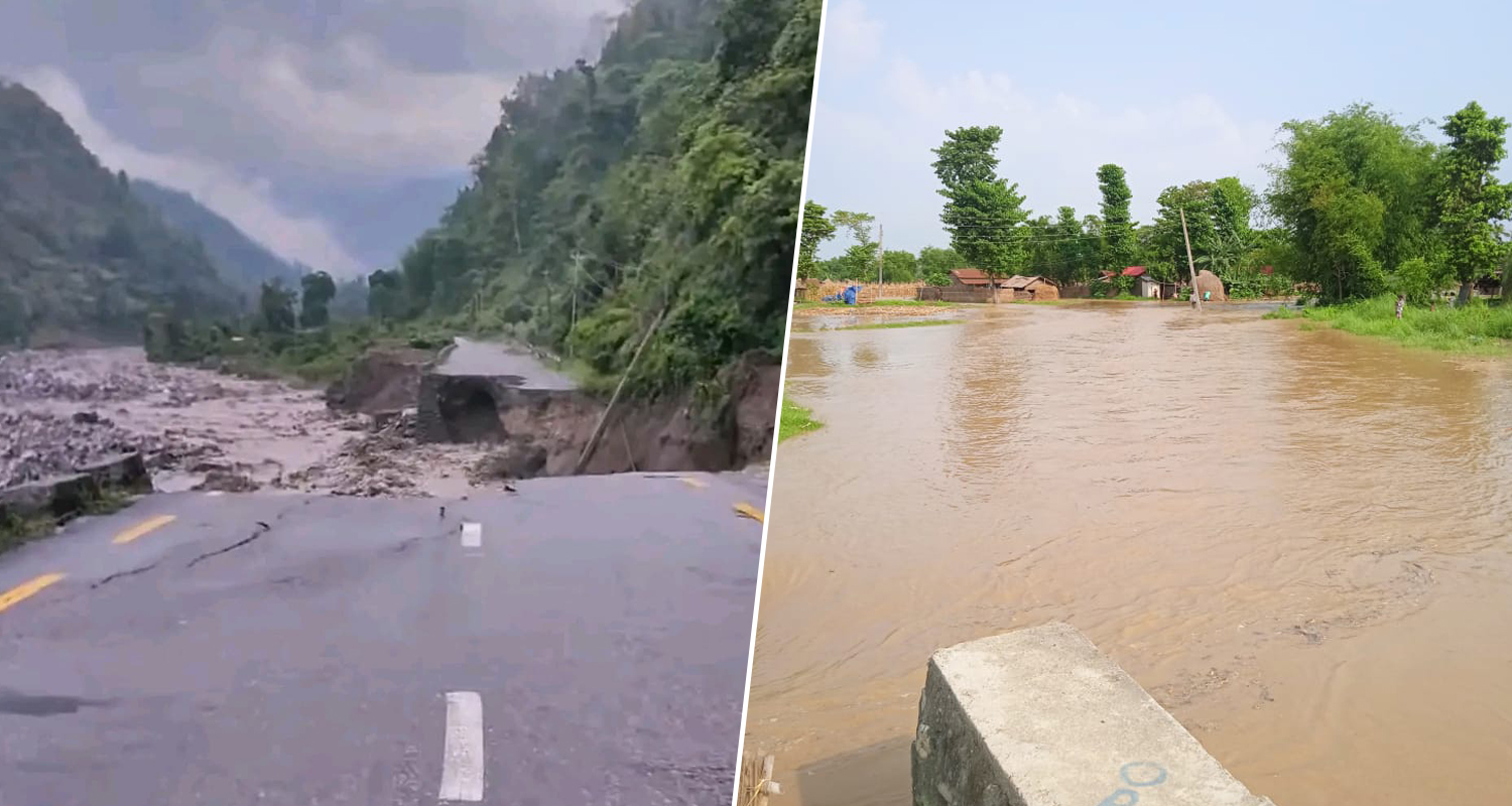 मनसुन भित्रिएसँगै बढ्याे बाढी, पहिरो र डुबानकाे जोखिम