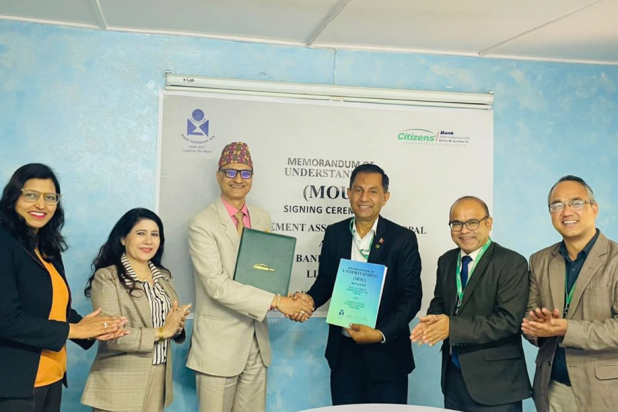 सिटिजन्स बैंक र म्यानेजमेन्ट एशोसिएशन अफ नेपालबीच सम्झौता