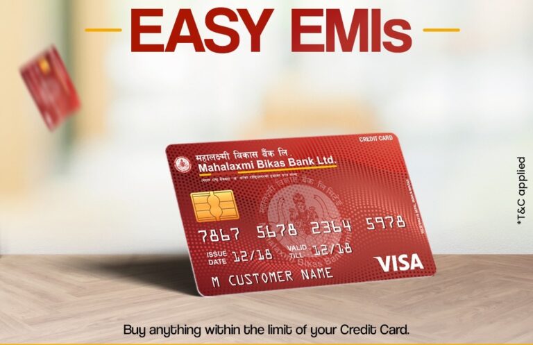 महालक्ष्मी विकास बैंकद्वारा क्रेडिट कार्ड भुक्तानीमा मासिक किस्ता सुविधा सुरु