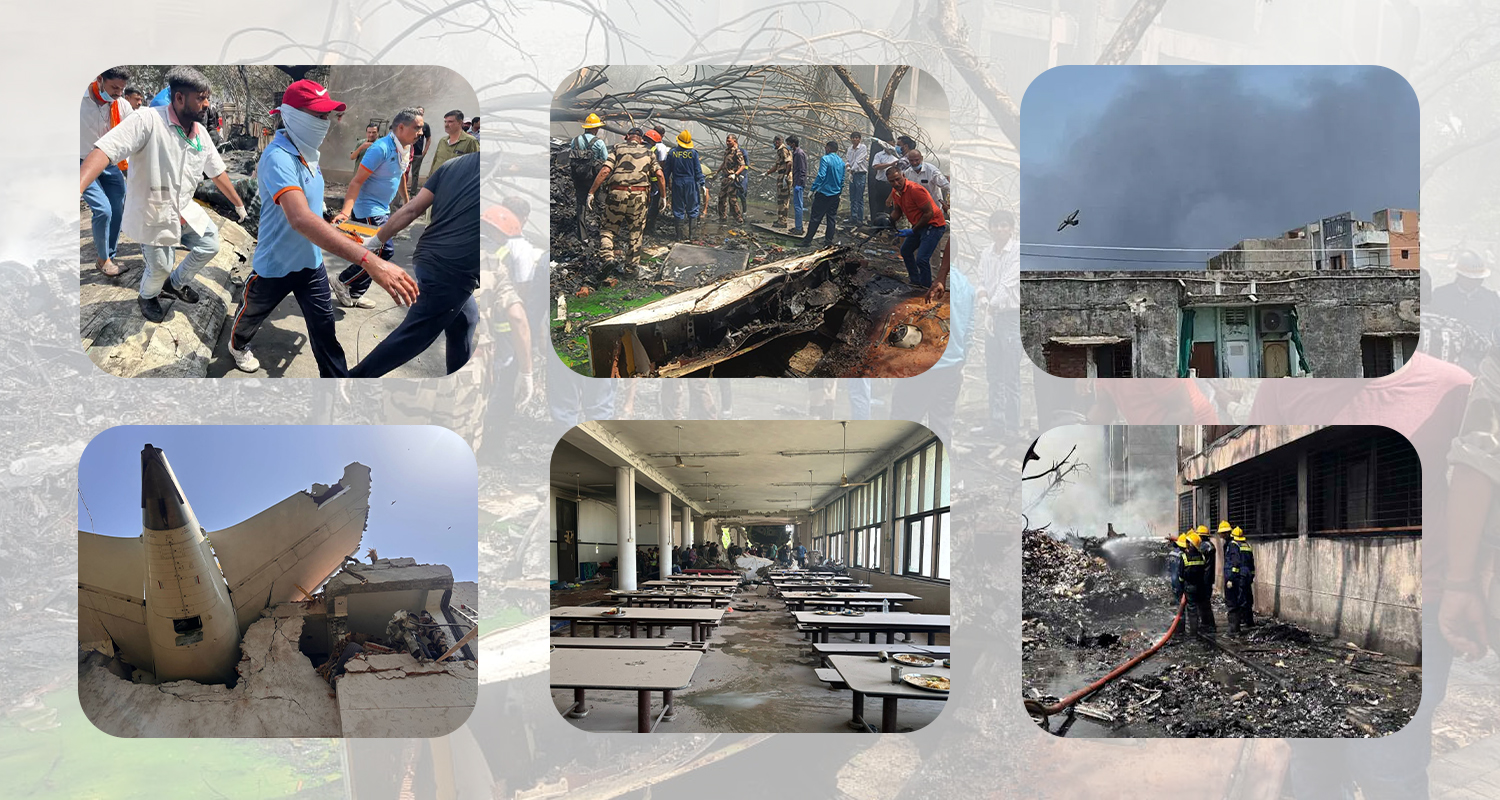 तस्बिरहरूमा हेर्नुहोस् एअर इण्डियाको जहाज दुर्घटना