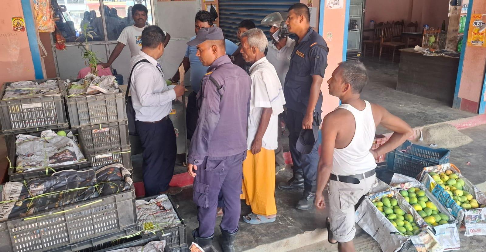 लहानमा बेच्न राखिएका आँप विषादीरहित