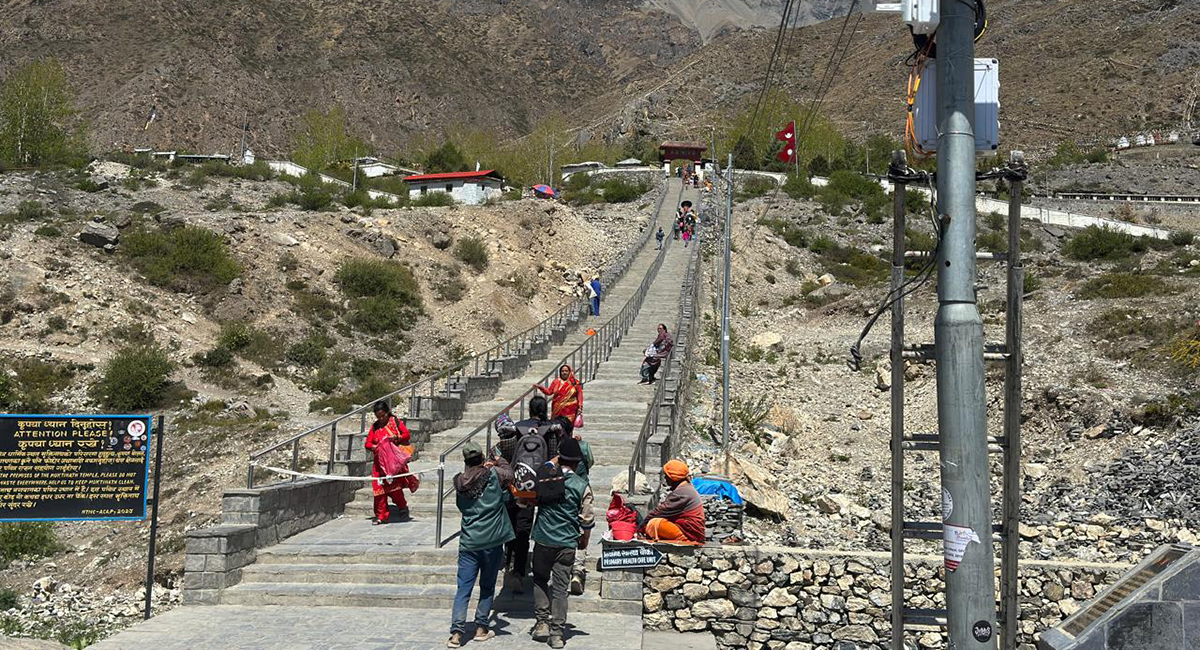 मुक्तिनाथधाममा पदमार्ग निर्माणकाे काम अन्तिम चरणमा
