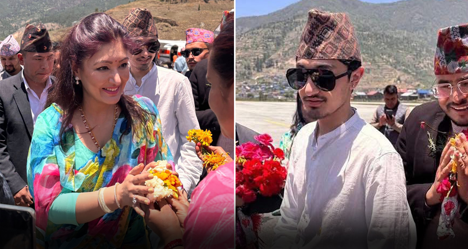 हिमानी र हृदयन्द्र जुम्लामा, बाजागाजासहित भव्य स्वागत (तस्बिरहरू)