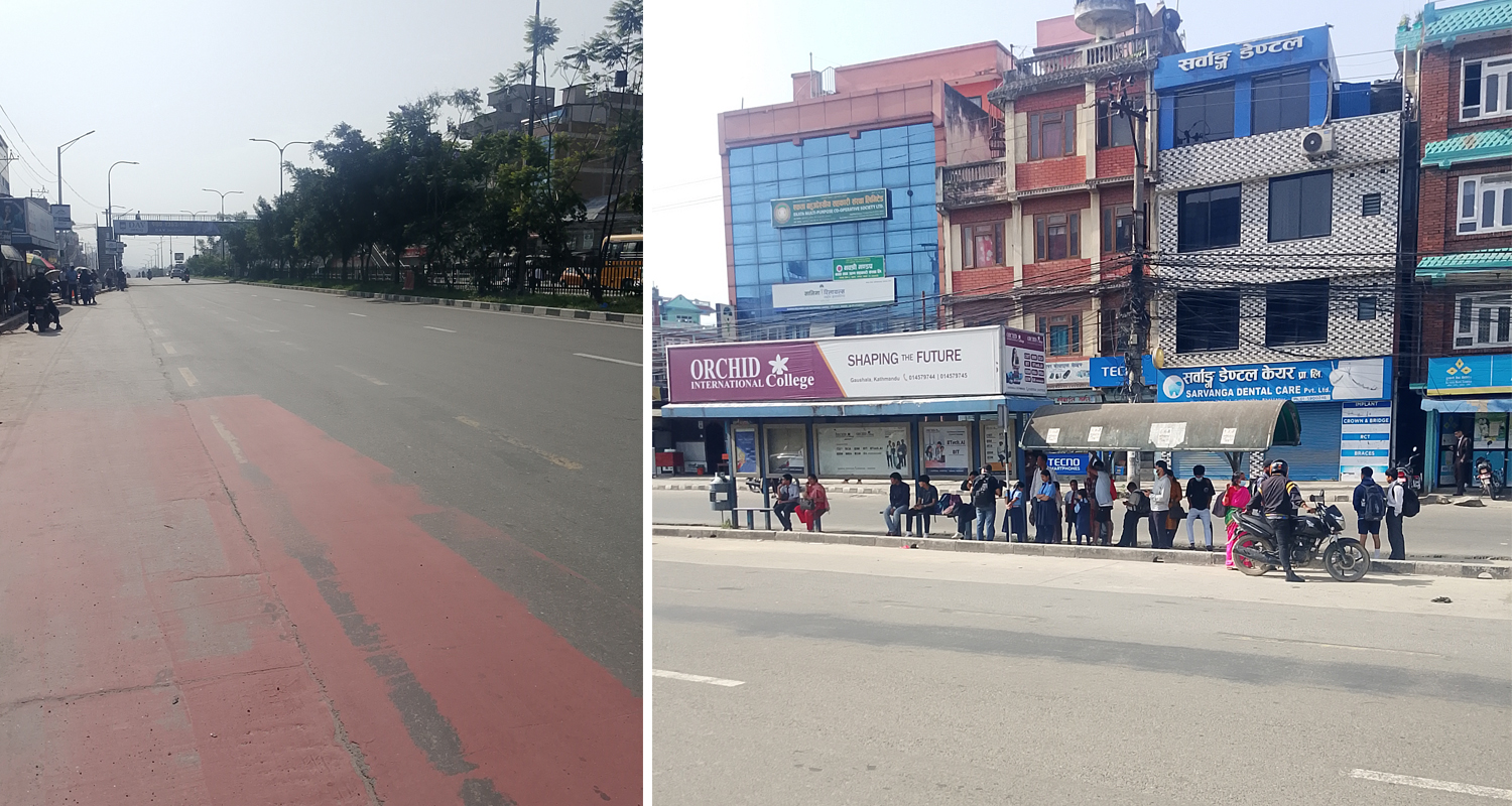 सार्वजनिक यातायात बन्द हुँदा यात्रुलाई सास्ती (तस्बिरहरू)