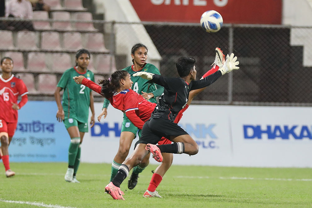 साफ यू-२० महिला च्याम्पियनसिपः पहिलो हाफमा बंगलादेशसँग नेपाल १-० ले पछाडी