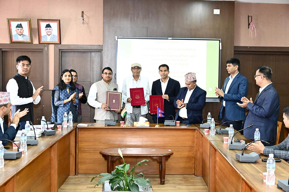 भारतको अनुदानमा पाँच सामुदायिक विकास परियोजना सञ्चालन गर्ने समझदारी पत्रमा हस्ताक्षर