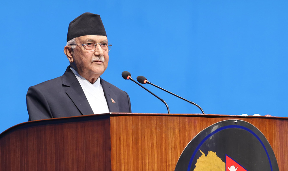प्रधानमन्त्री ओलीले आज राष्ट्रिय सभामा सम्बोधन गर्दै