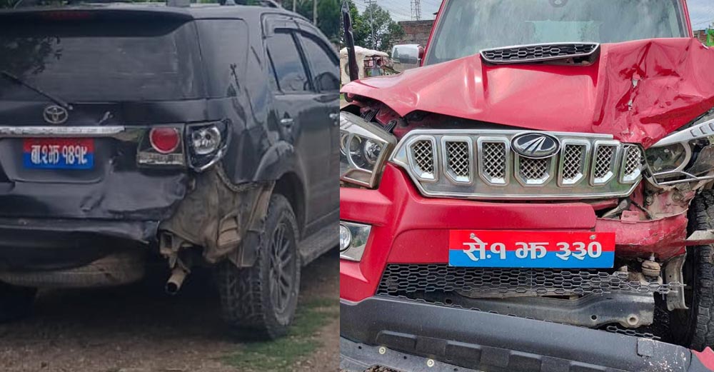 सुदूरपश्चिमका दुई मन्त्री सवार गाडी एक आपसमा ठोक्किए