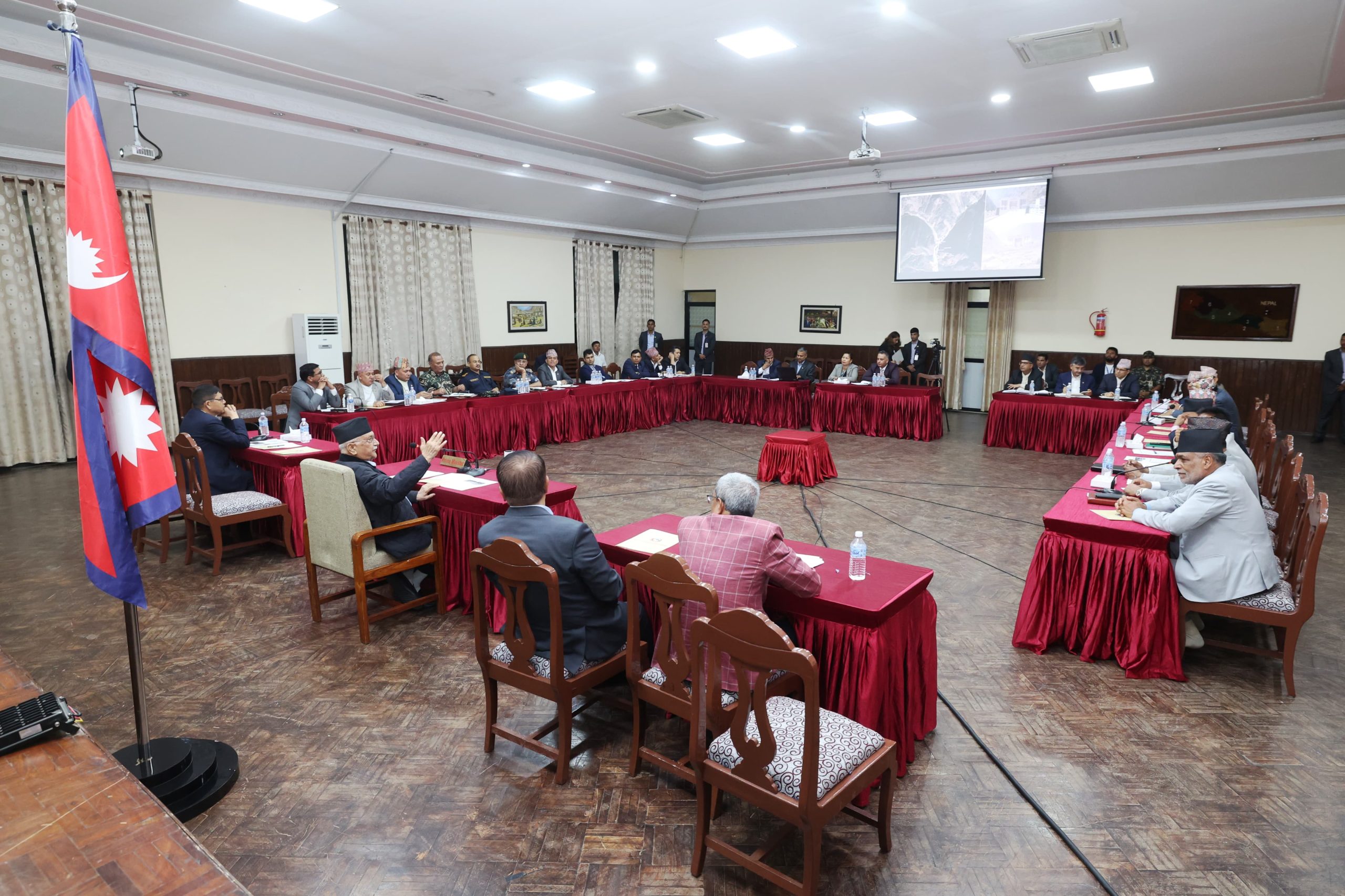 राष्ट्रिय विपद् जोखिम न्यूनीकरण तथा व्यवस्थापन परिषद्को बैठक:  रसुवागढी बाढीमा बेपत्ताहरुको खोज, उद्धारलाई प्रभावकारी बनाउन निर्देशन