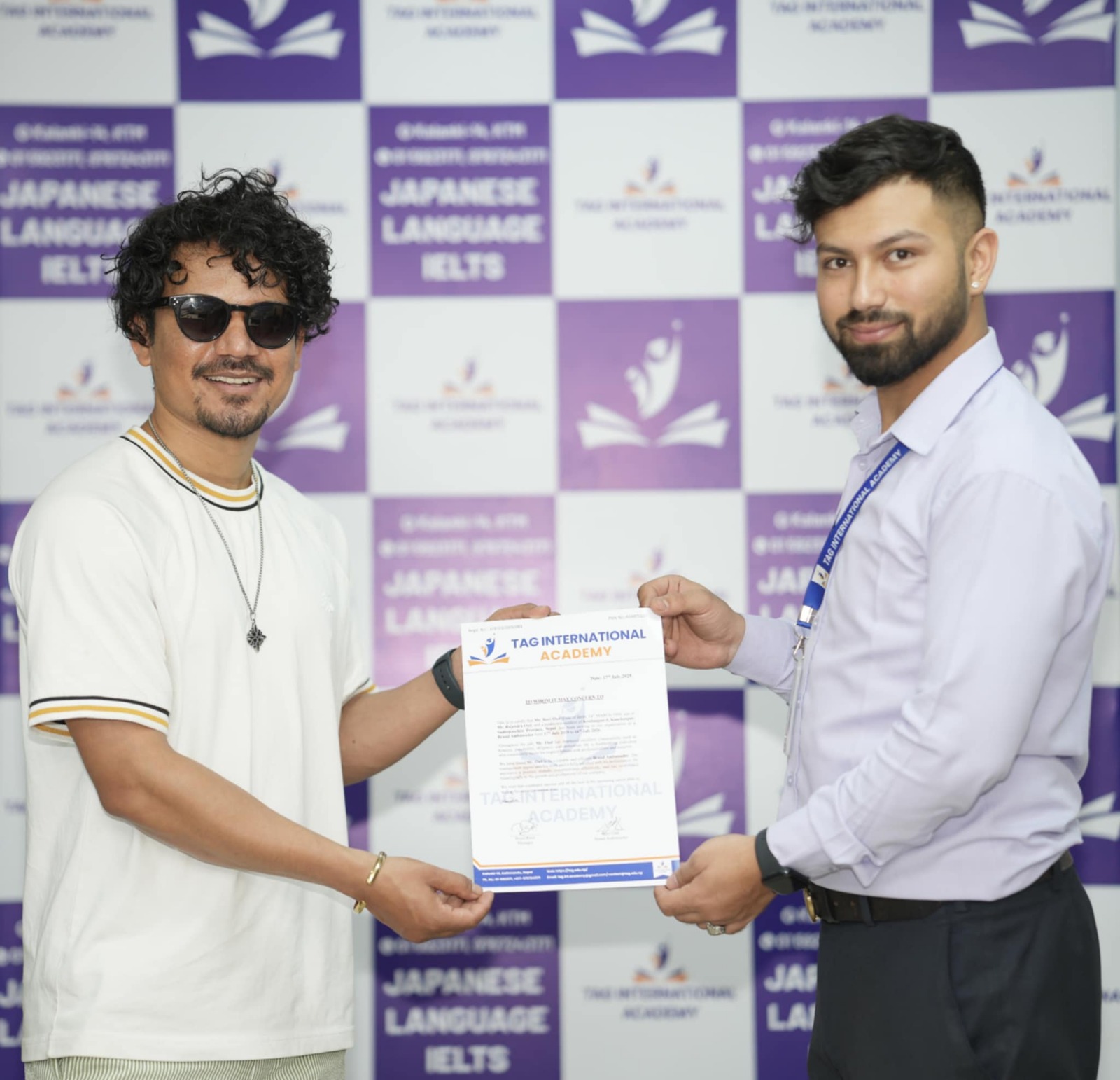 ट्याग इन्टरनेसनल एकेडेमीको ब्रान्ड प्रतिनिधिमा रवि ओड