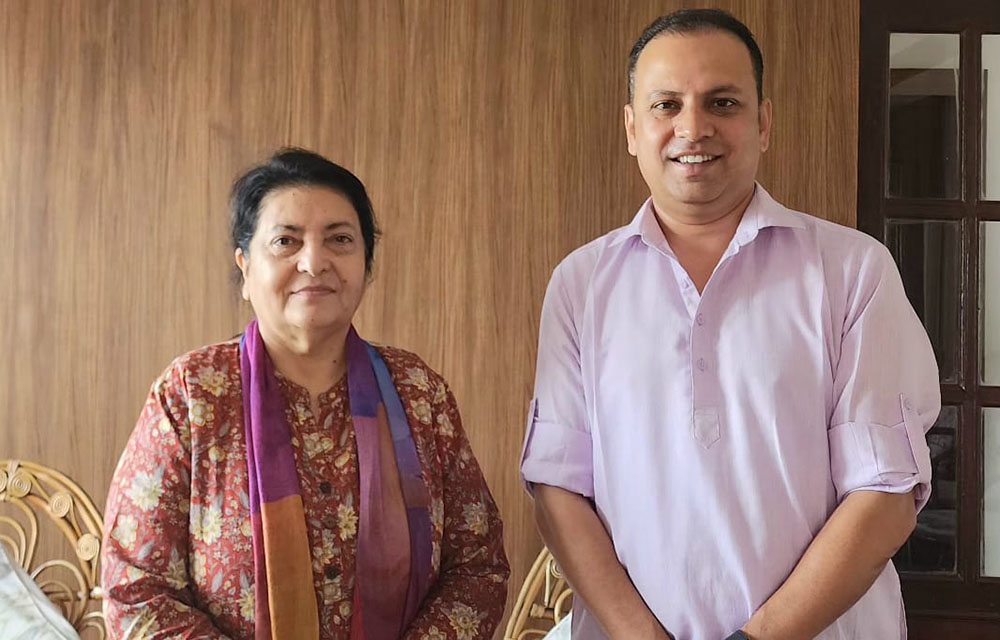 विद्या भण्डारीको रास्वपाका प्रवक्ता झासँग भेटवार्ता, रविप्रति सद्भाव व्यक्त