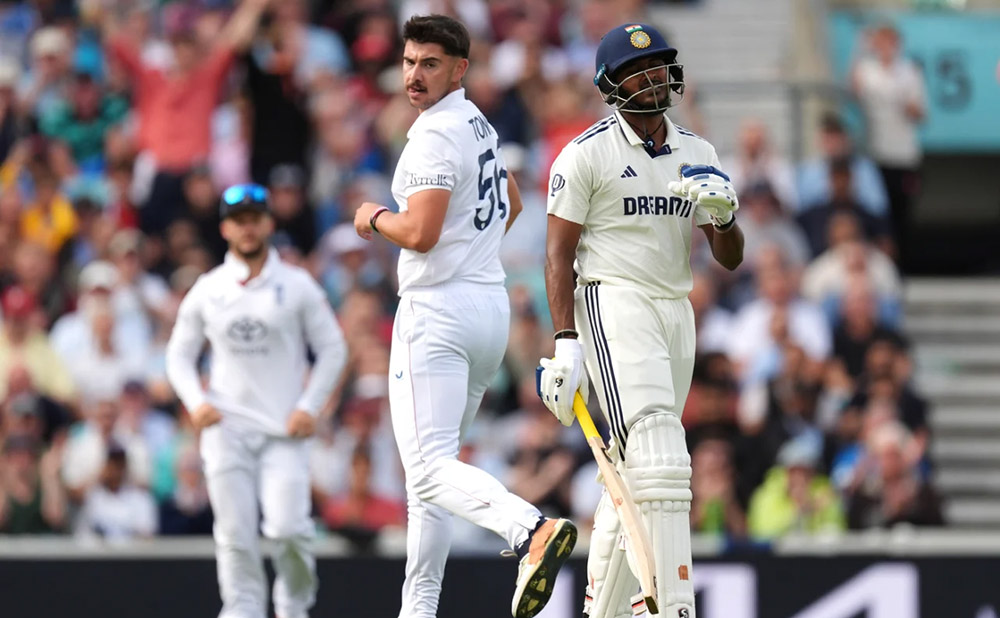 इङल्याण्डविरुद्धको पाँचौ टेस्टको पहिलो इनिंगमा भारत २२४ रनमा अल आउट