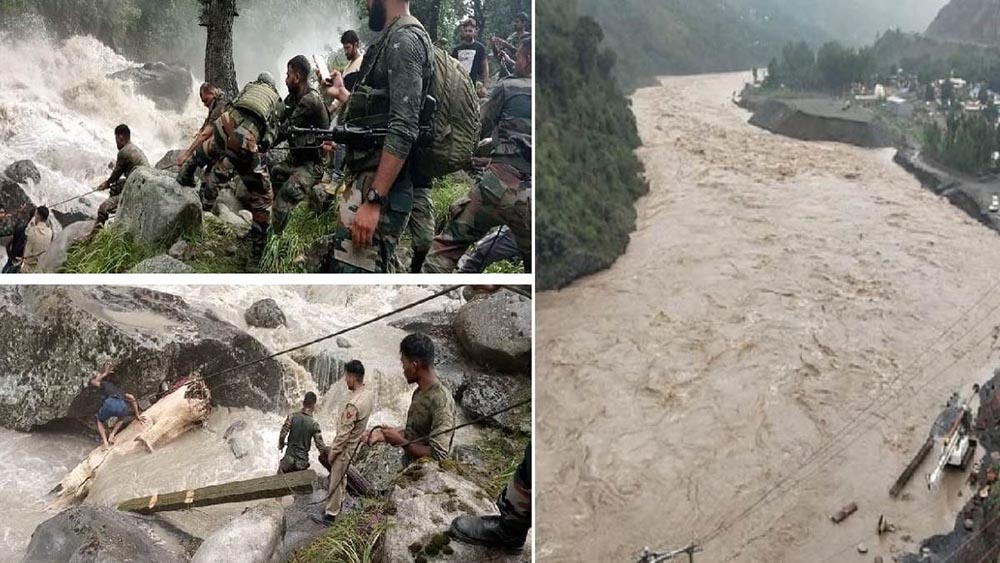 भारतको जम्मू कश्मीरमा बादल फुट्दा आएको बाढीपछि १७ जनाको मृत्यु