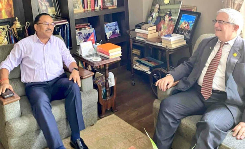 राप्रपा नेपालका अध्यक्ष थापासँग ईजरायलका राजदुतको शिष्टाचार भेट