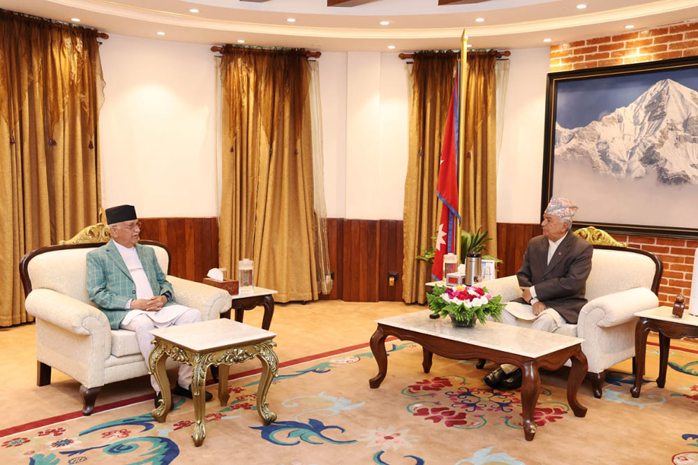 राष्ट्रपति पौडेलसँग प्रधानमन्त्री ओलीको भेटवार्ता