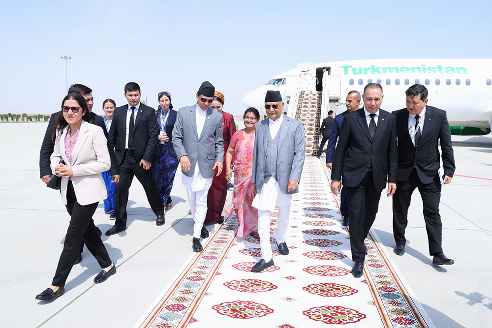 प्रधानमन्त्री ओली तुर्कमेनिस्तानमा