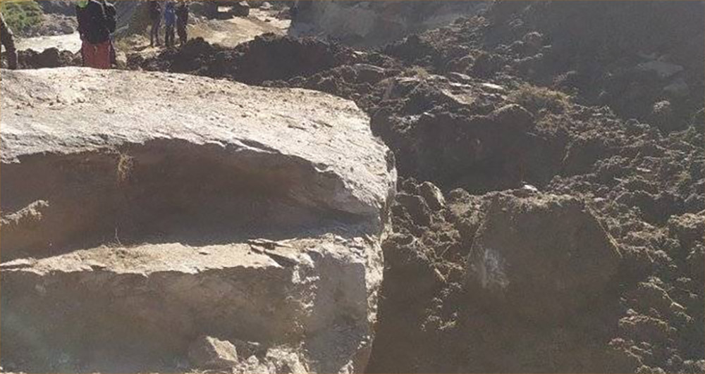 जुम्लाको नाग्मा गमगडी सडक पुर्णरुपमा अवरुद्ध