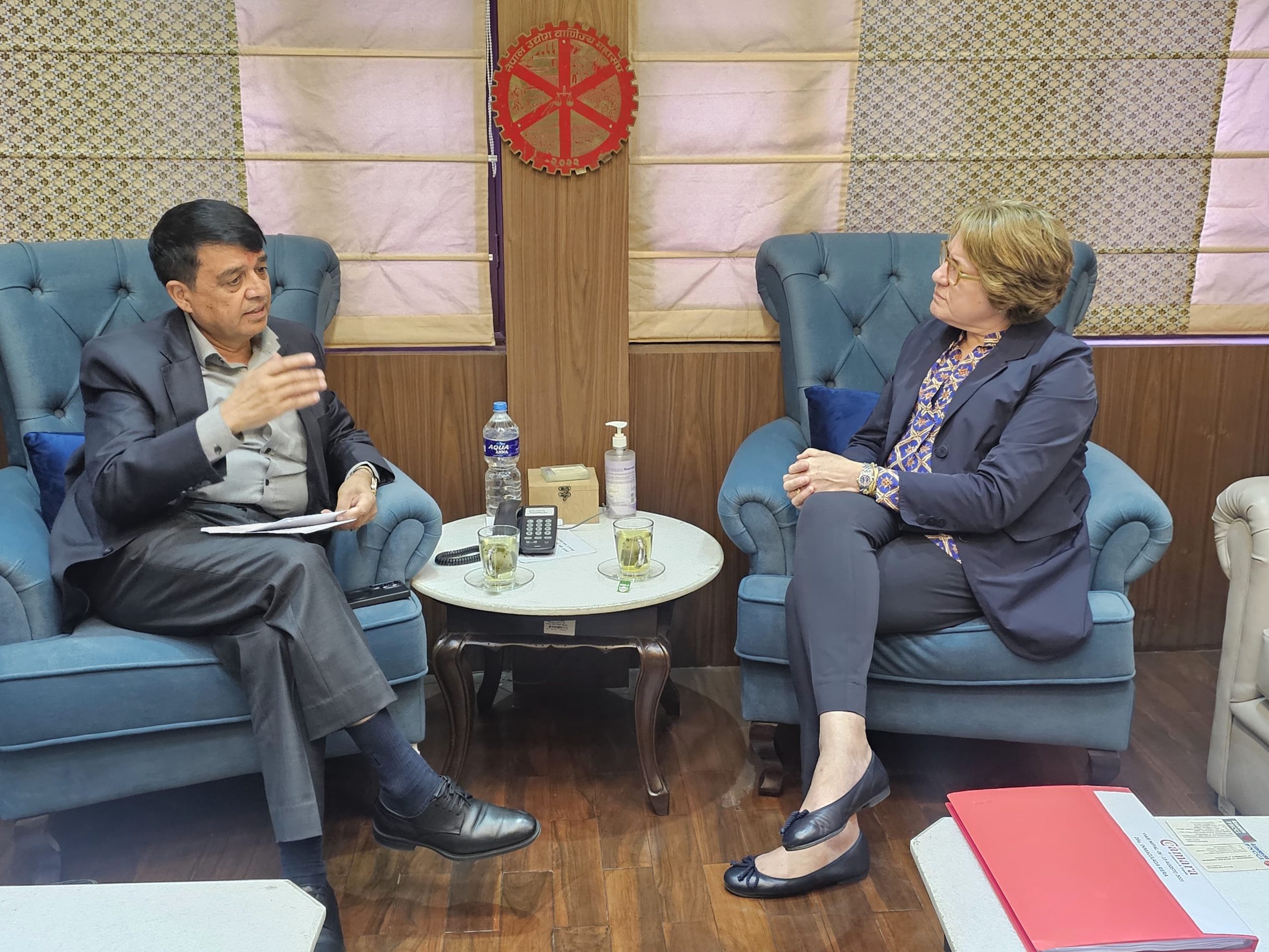 महासंघका अध्यक्ष ढकाल र स्पेन चेम्बर अफ कमर्सकी कार्यकारी प्रमुख रेने बीच भेट, समझदारीपत्रमा छलफल