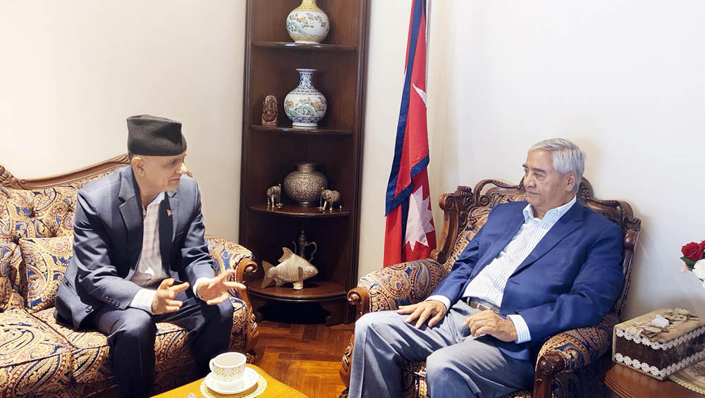 कर्णालीका मुख्यमन्त्री कँडेलको कांग्रेस सभापति देउवासँग भेटवार्ता