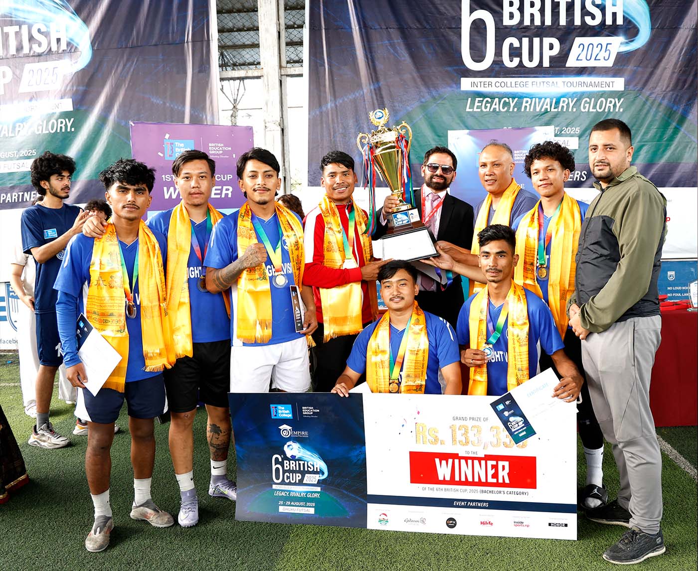 छैटौं ब्रिटिस कप २०२५ टुर्नामेन्टको उपाधि चेल्सी इन्टरनेशनल एकेडेमी र इनसाइट भिजनलाई