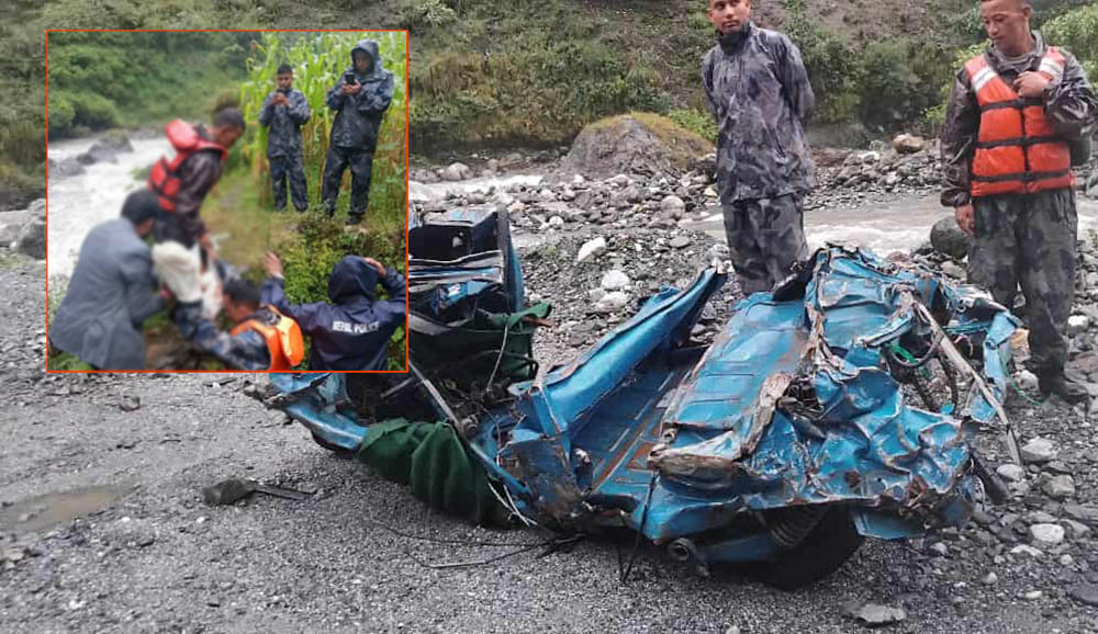 दार्चुलामा अटो दुर्घटनामा बेपत्ता मध्ये दुई जनाको शव फेला