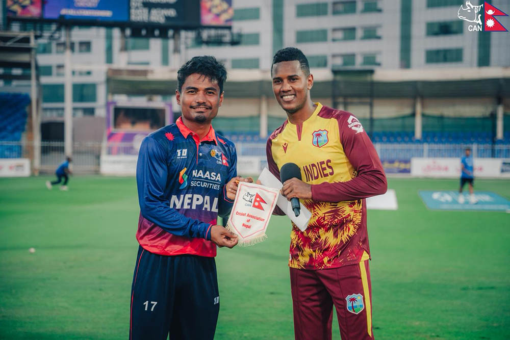 वेस्ट इन्डिजविरुद्ध नेपालले टस जित्यो, पहिला ब्याटिंग गर्ने